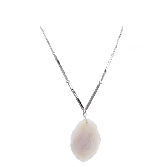 Agate Collection - Silver Ashen Necklace